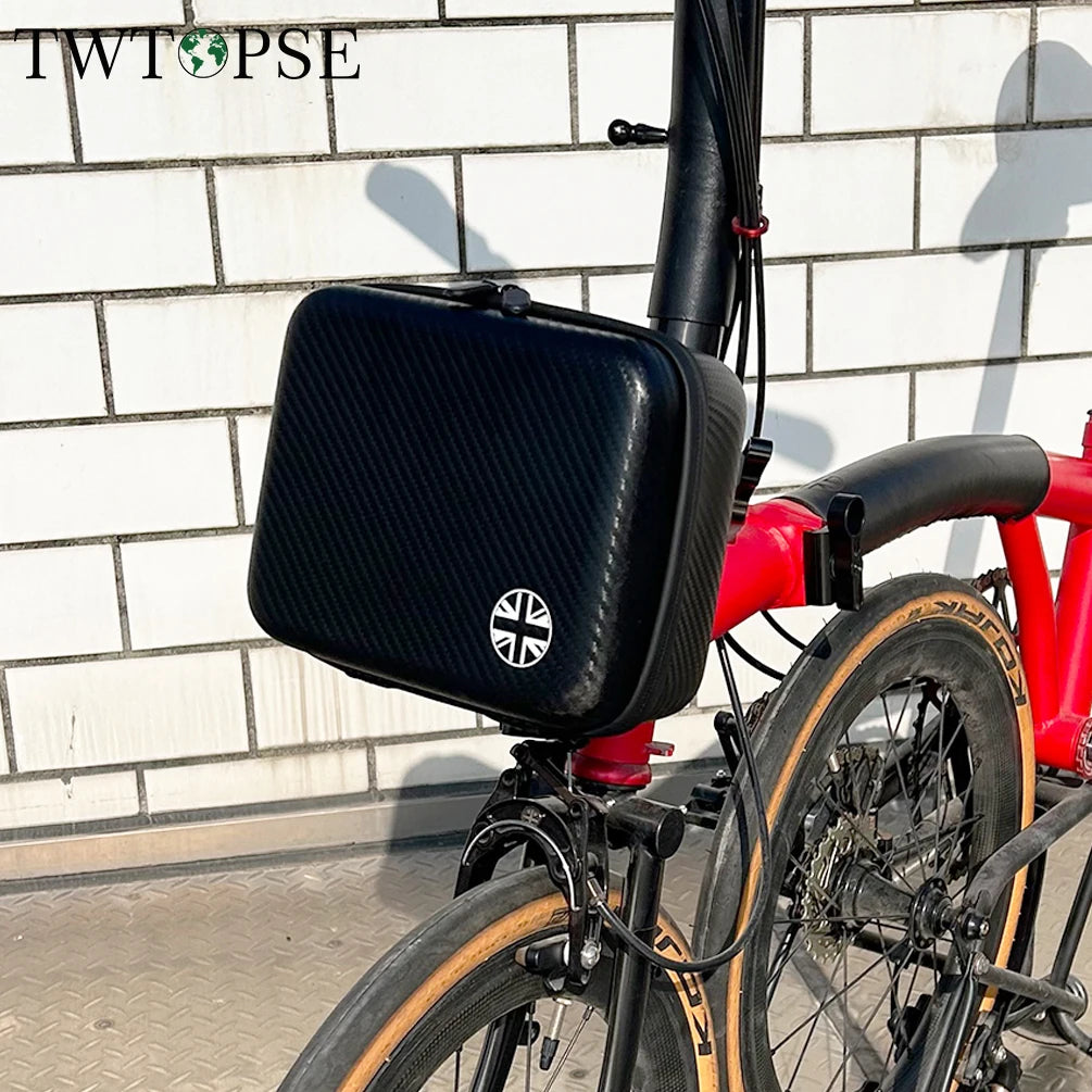 Brompton Mini Hardcase Voortas - 2.8L (Koolstofpatroon / 10" Zwart)