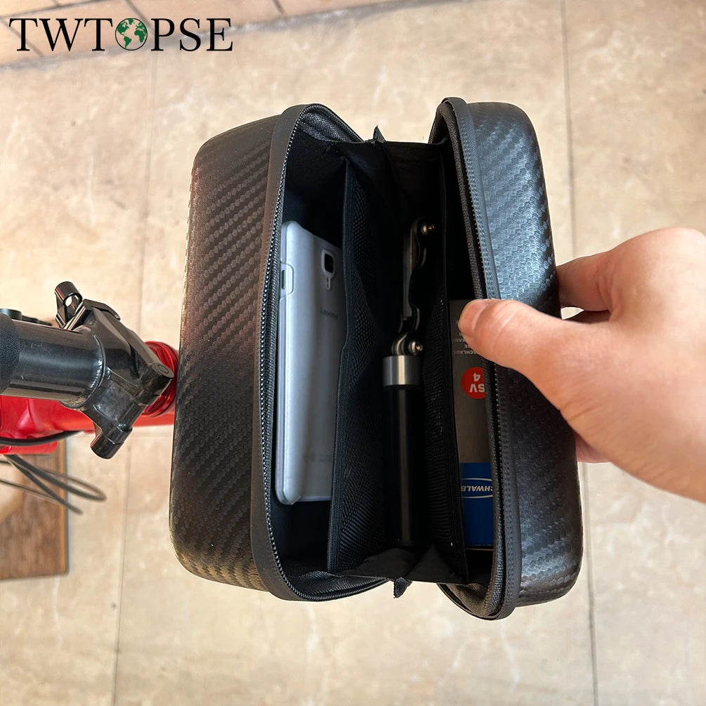 Brompton Mini Hardcase Voortas - 2.8L (Koolstofpatroon / 10" Zwart)