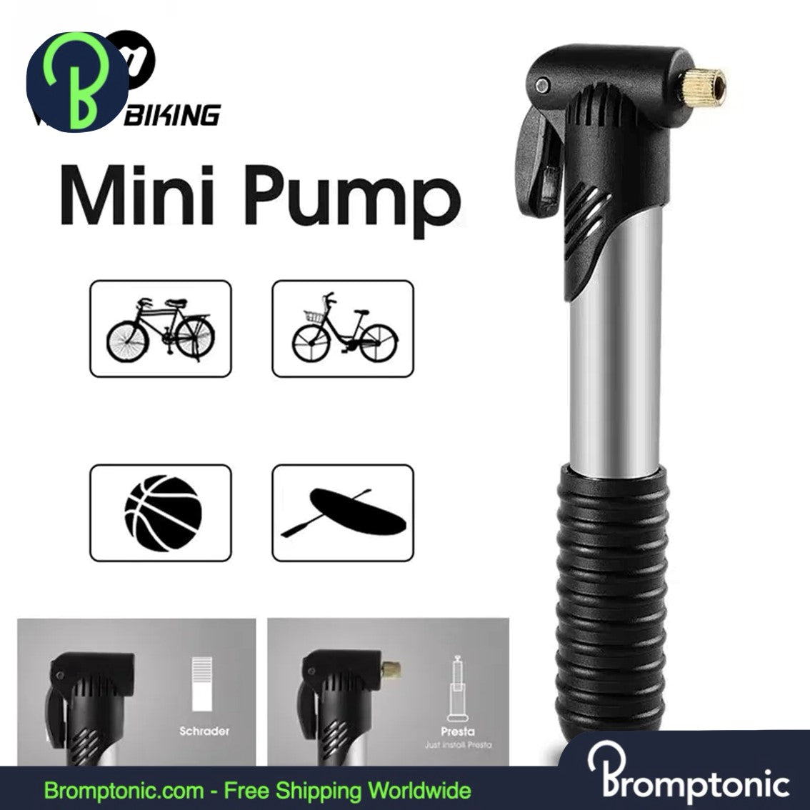 Mini pompa portatile Brompton Pompa d'aria leggera