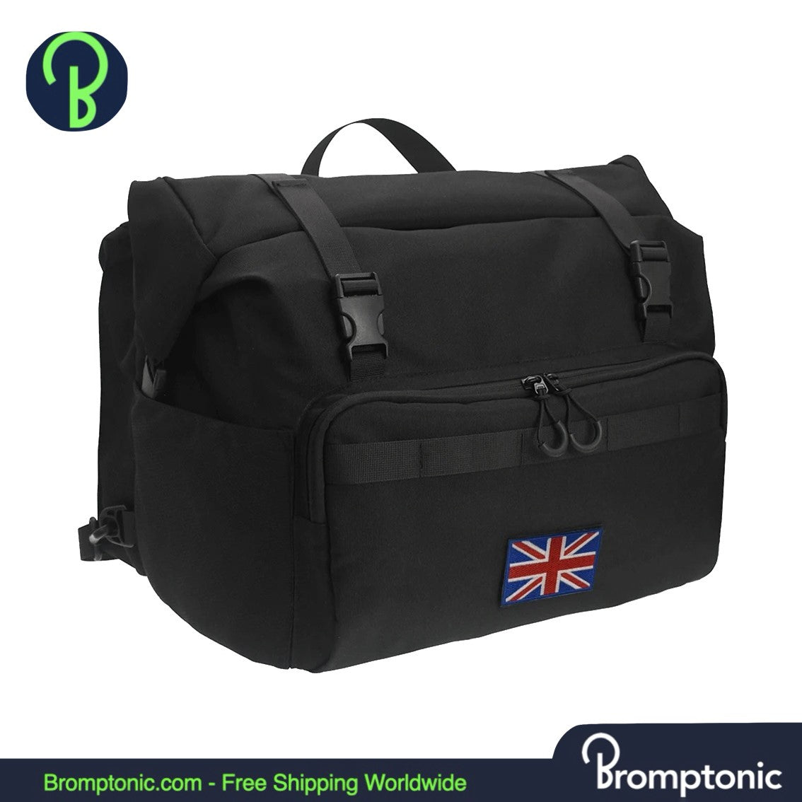 Brompton Roll-Top Voortas 25L - Rugzakstijl met regenhoes