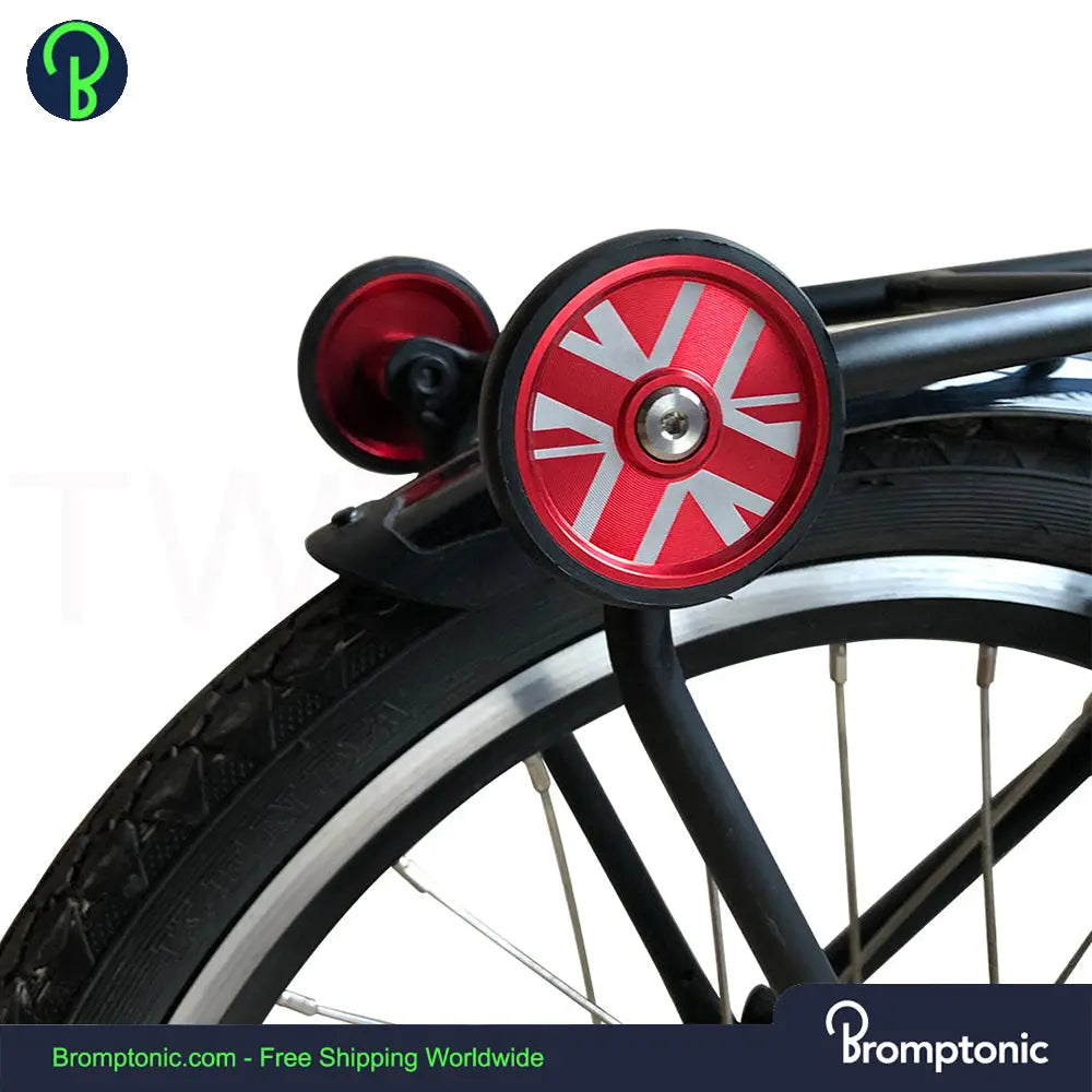 Brompton Rear Rack Wheels With British Flag Bromptonic